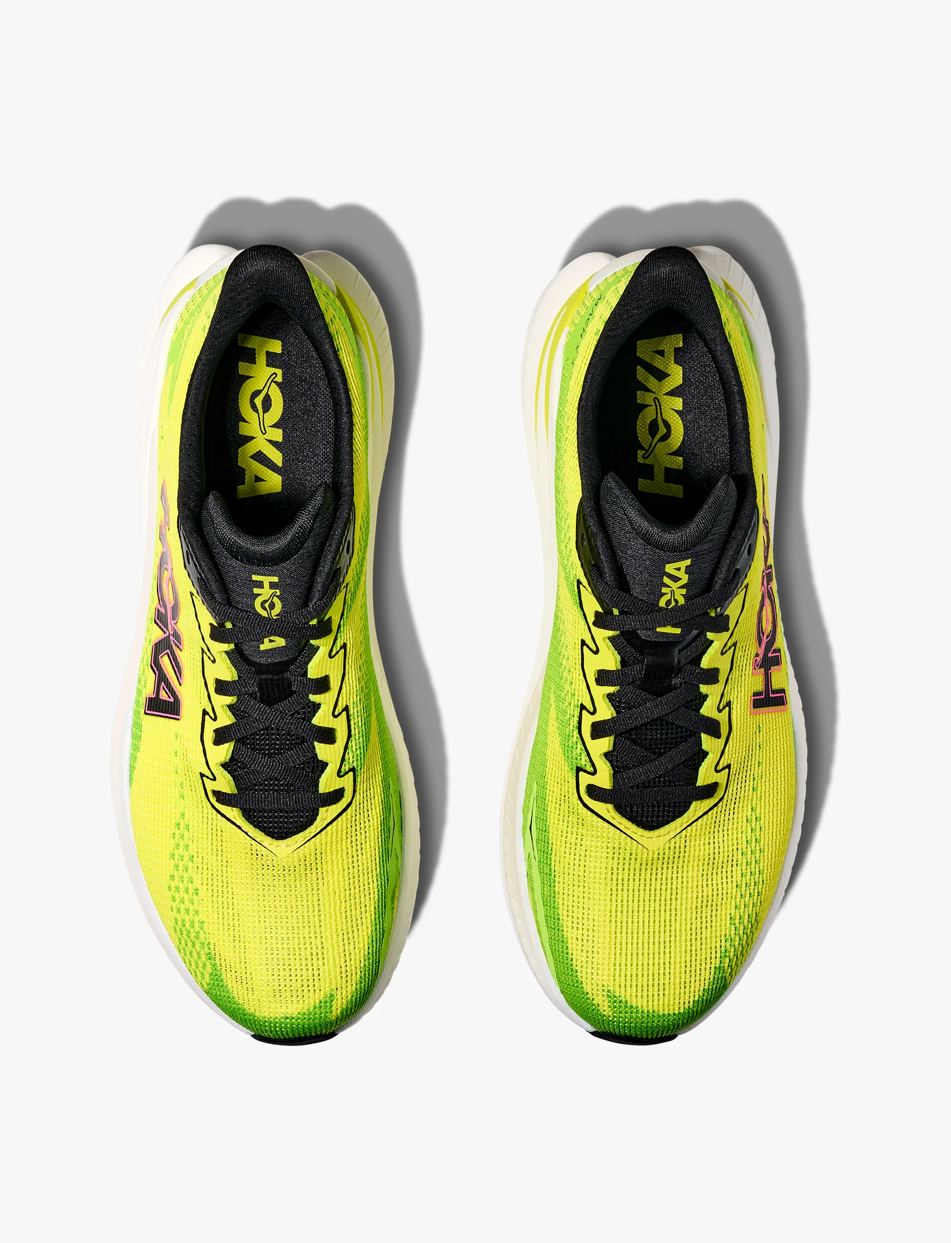 HOKA MACH X 3 Wide - נעלי ספורט לגברים הוקה מאכ איקס 3 רחבות בצבע נאון/נאון ליים - Image 3