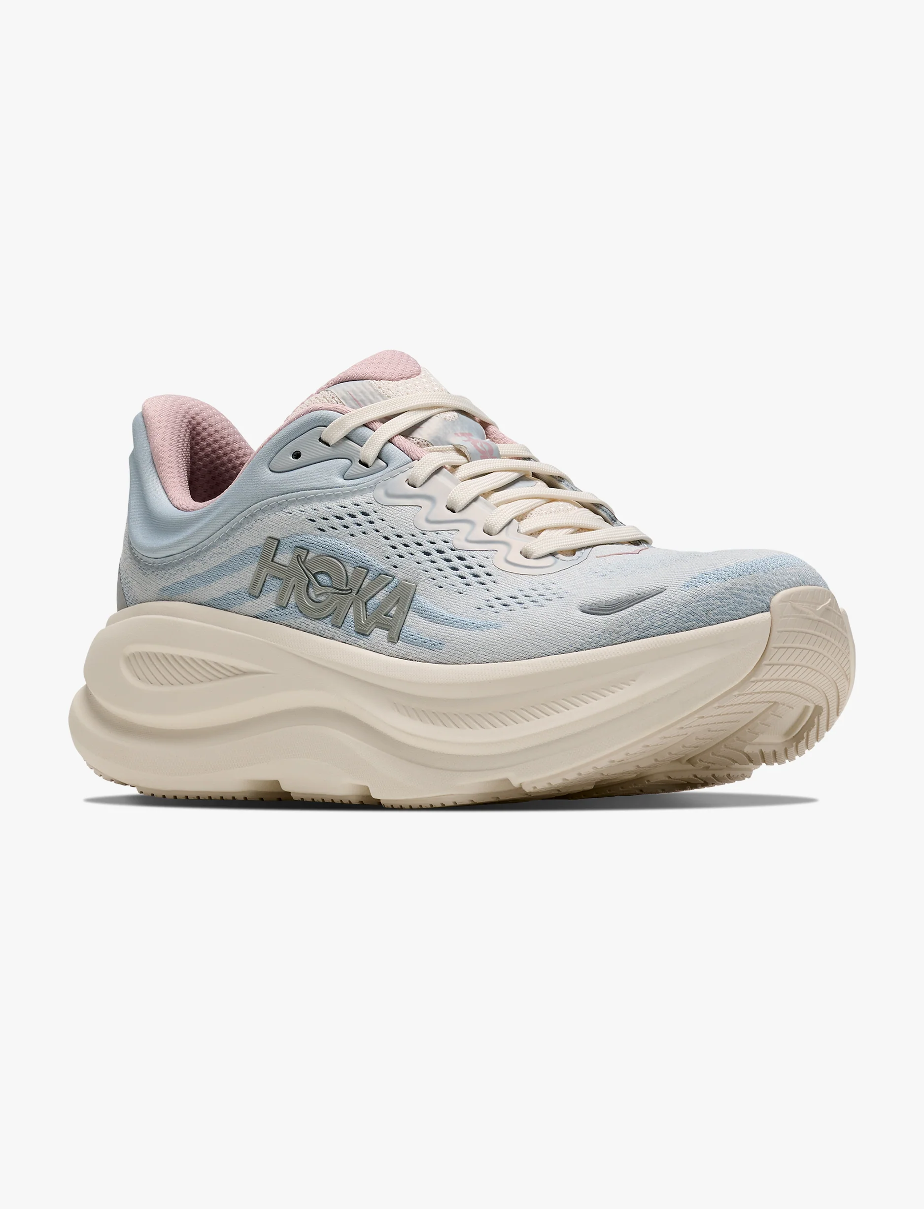 HOKA BONDI 9 GLM WIDE - נעלי ספורט נשים הוקה בונדי GLM 9 רחבות בצבע אלבסטר/כחול מינרלי