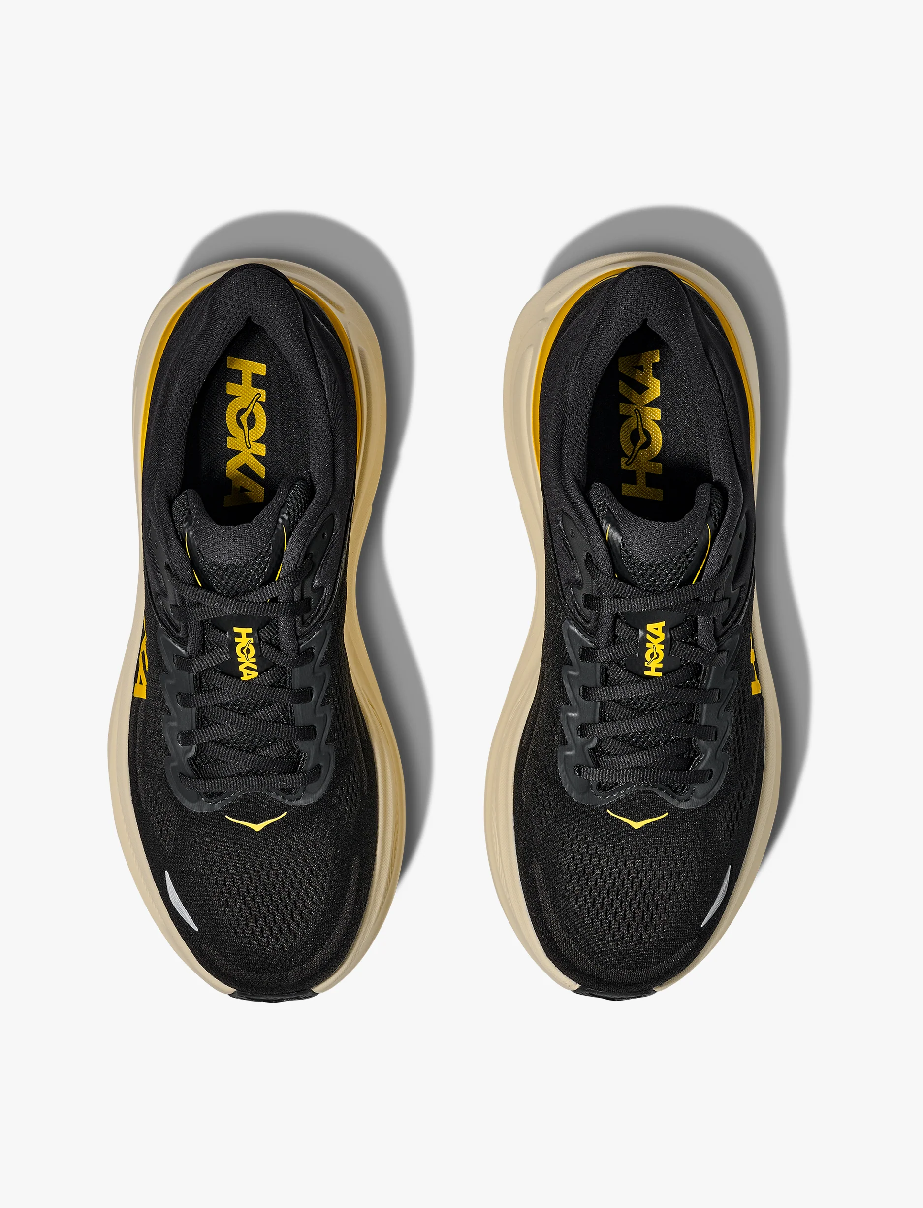 HOKA BONDI 9 - נעלי ספורט לגבר בונדי 9 בצבע שחור קרבון/צהוב זהב - Image 4