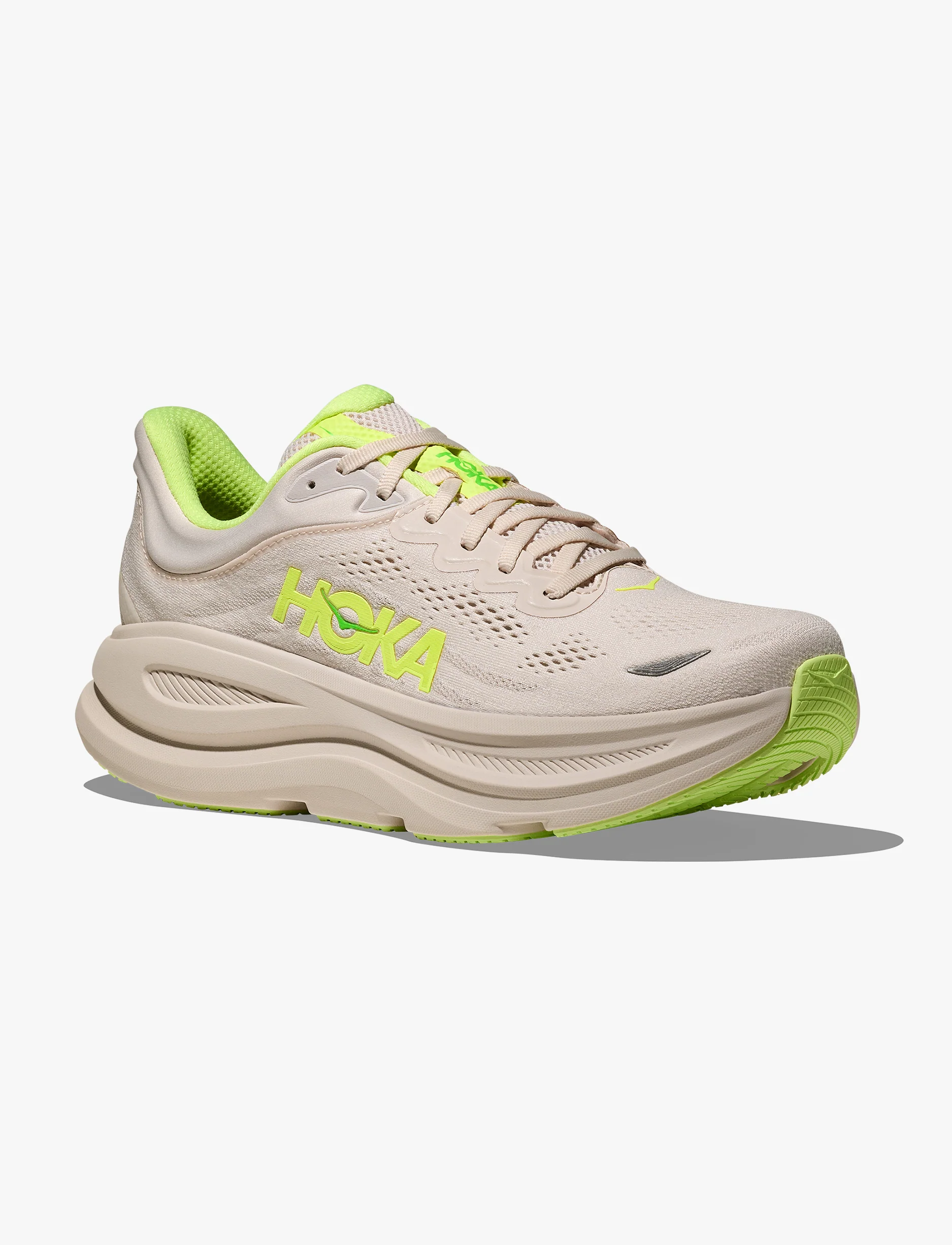HOKA BONDI 9 - נעלי ספורט לגבר בונדי 9 בצבע גרוט/ניאון יוזו