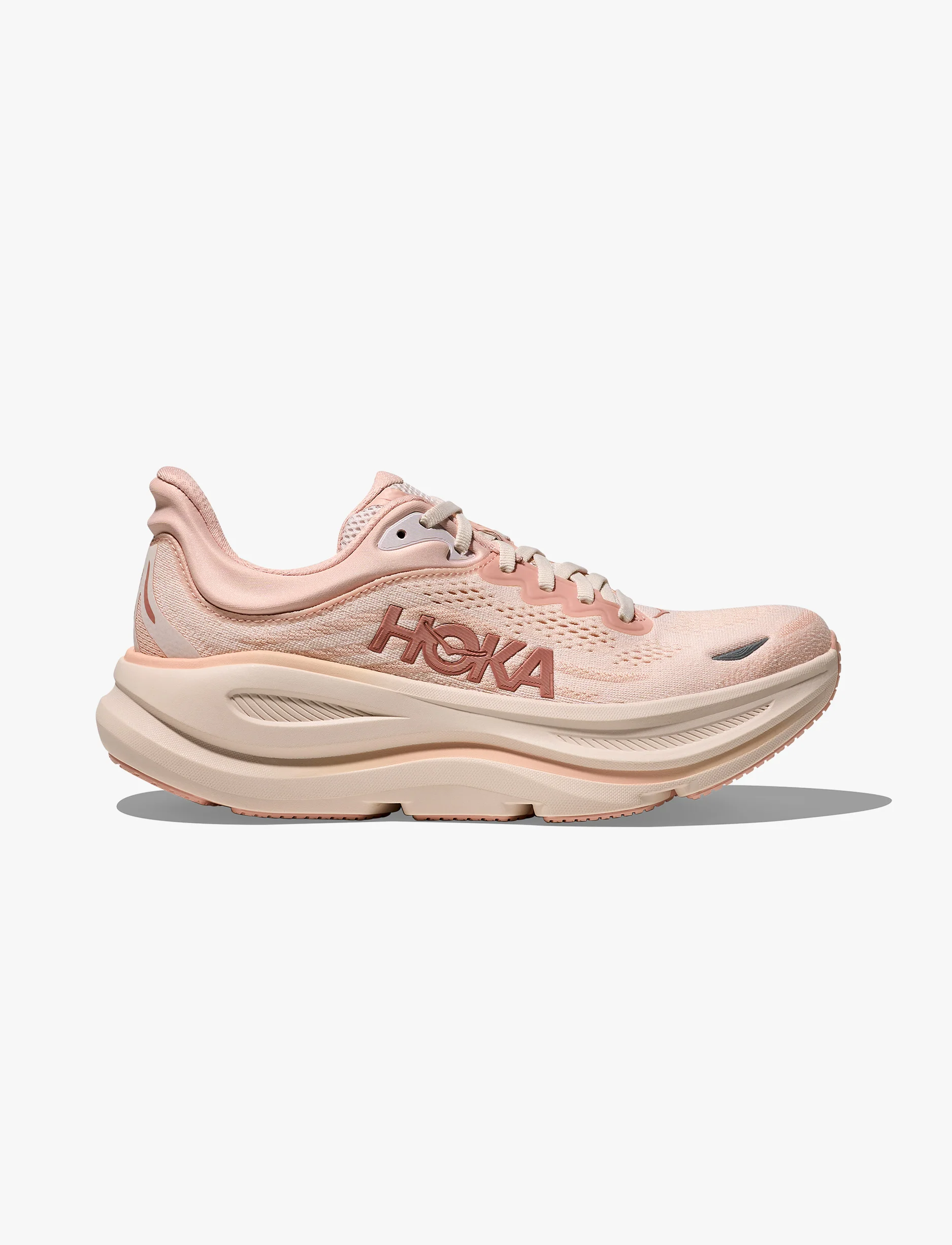 HOKA BONDI WIDE 9 - נעלי ספורט לנשים בונדי 9 רחבות בצבע ורוד/קרם ורדים - Image 2