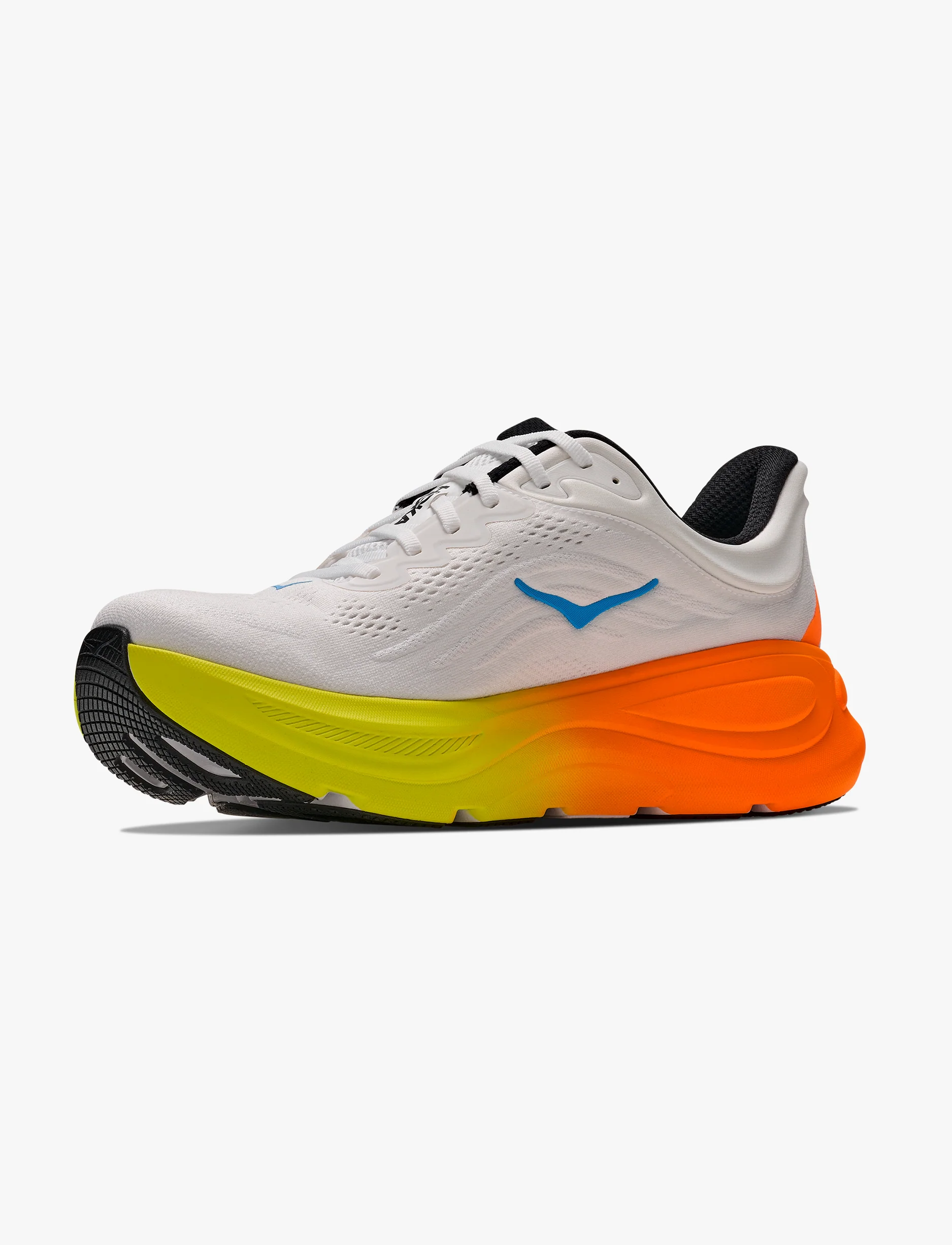 HOKA BONDI WIDE 9 - נעלי ספורט גברים בונדי 9 רחבות בצבע לבן/נאון טנג'רין - Image 5