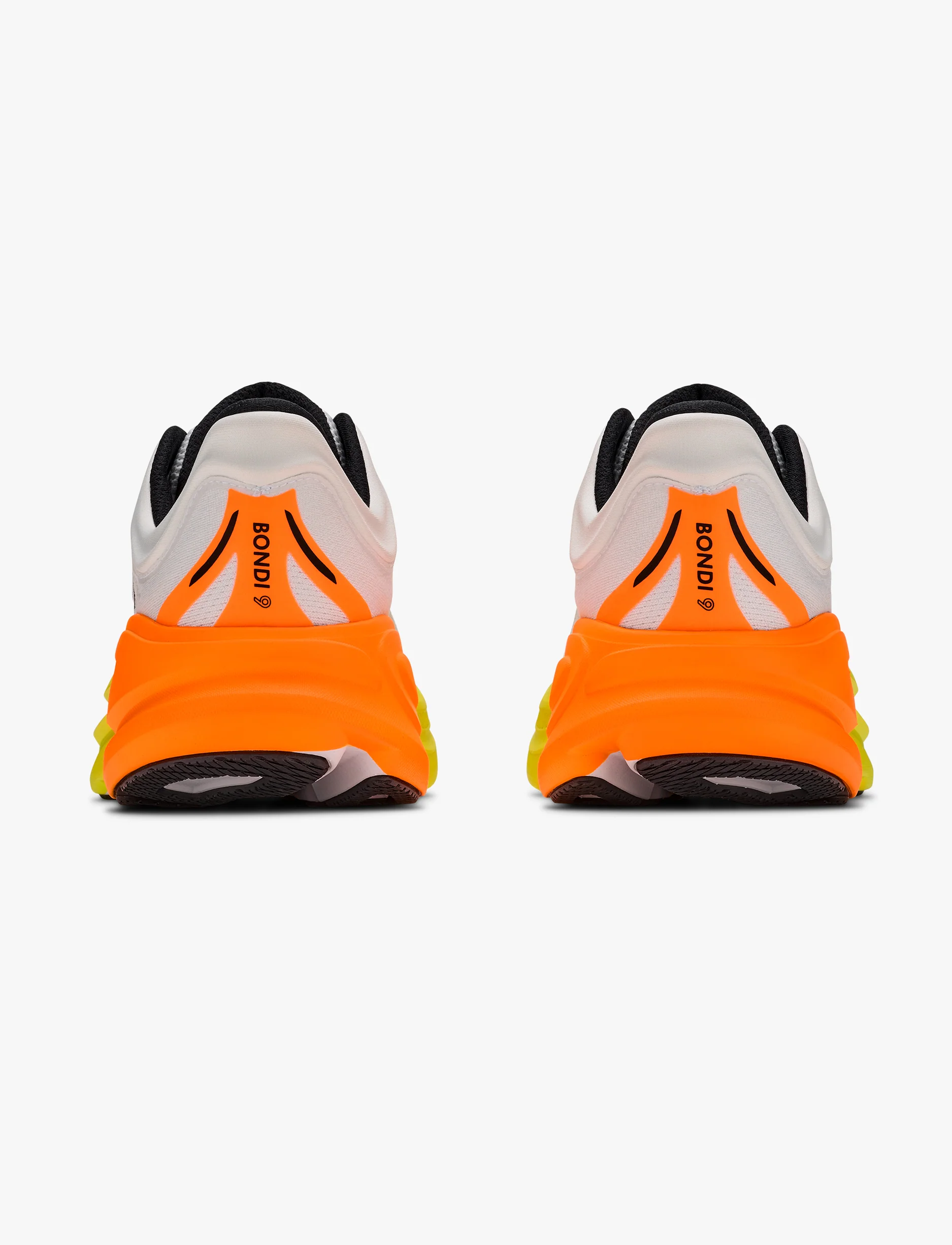 HOKA BONDI WIDE 9 - נעלי ספורט גברים בונדי 9 רחבות בצבע לבן/נאון טנג'רין - Image 6