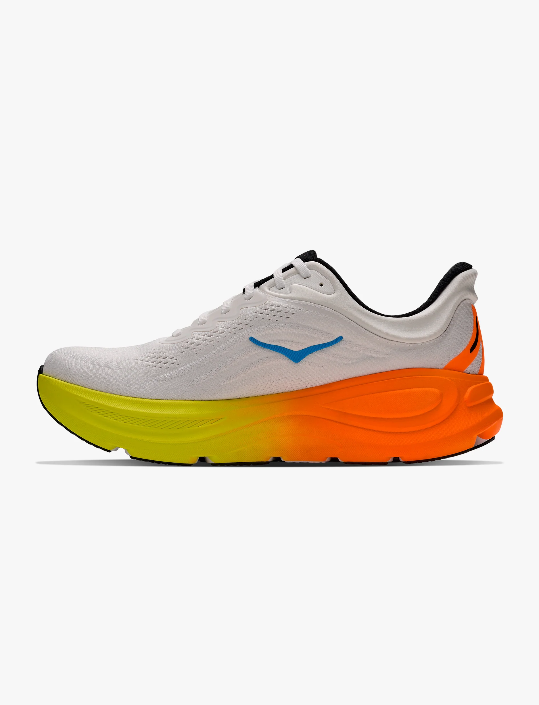 HOKA BONDI WIDE 9 - נעלי ספורט גברים בונדי 9 רחבות בצבע לבן/נאון טנג'רין - Image 7