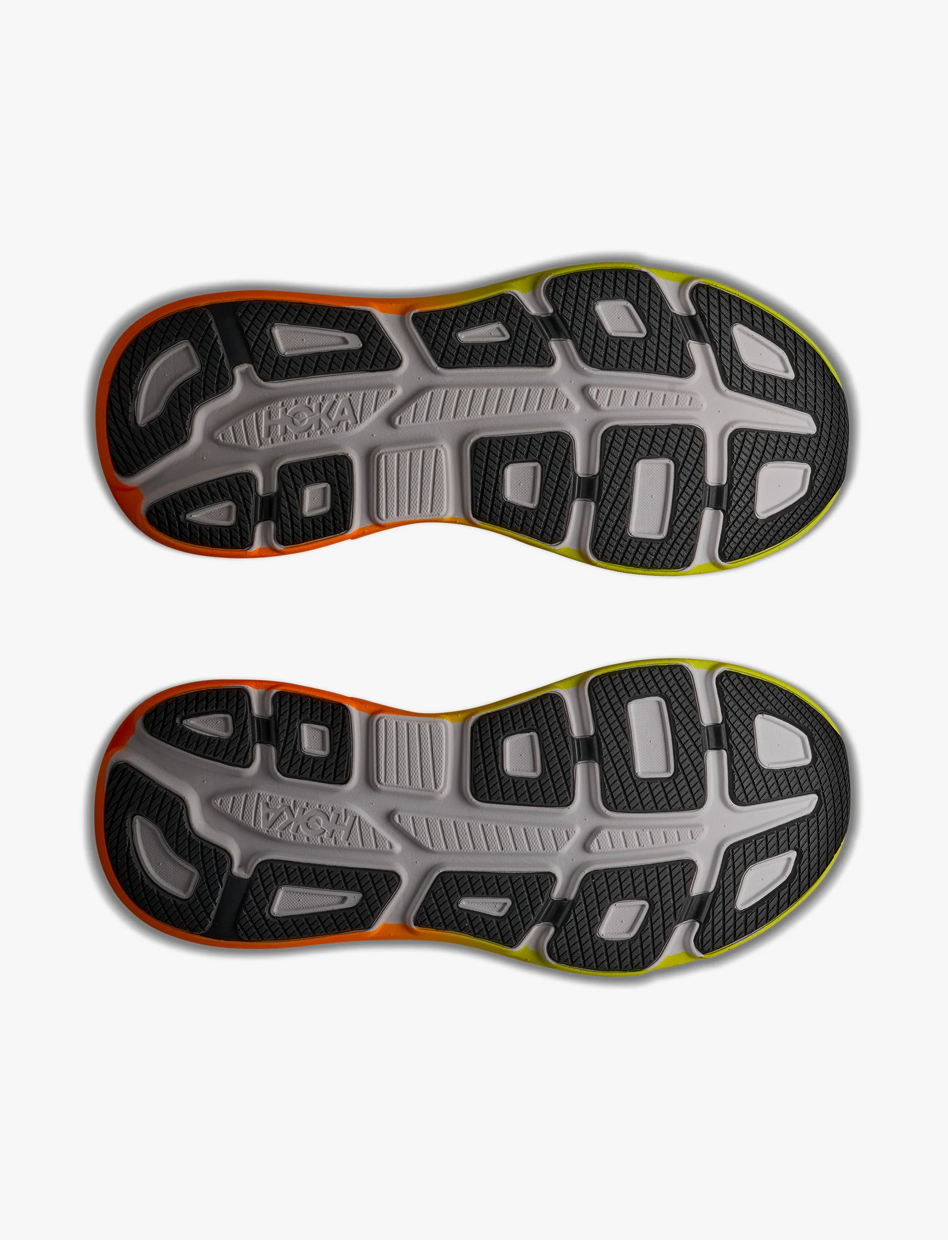 HOKA BONDI WIDE 9 - נעלי ספורט גברים בונדי 9 רחבות בצבע לבן/נאון טנג'רין - Image 8