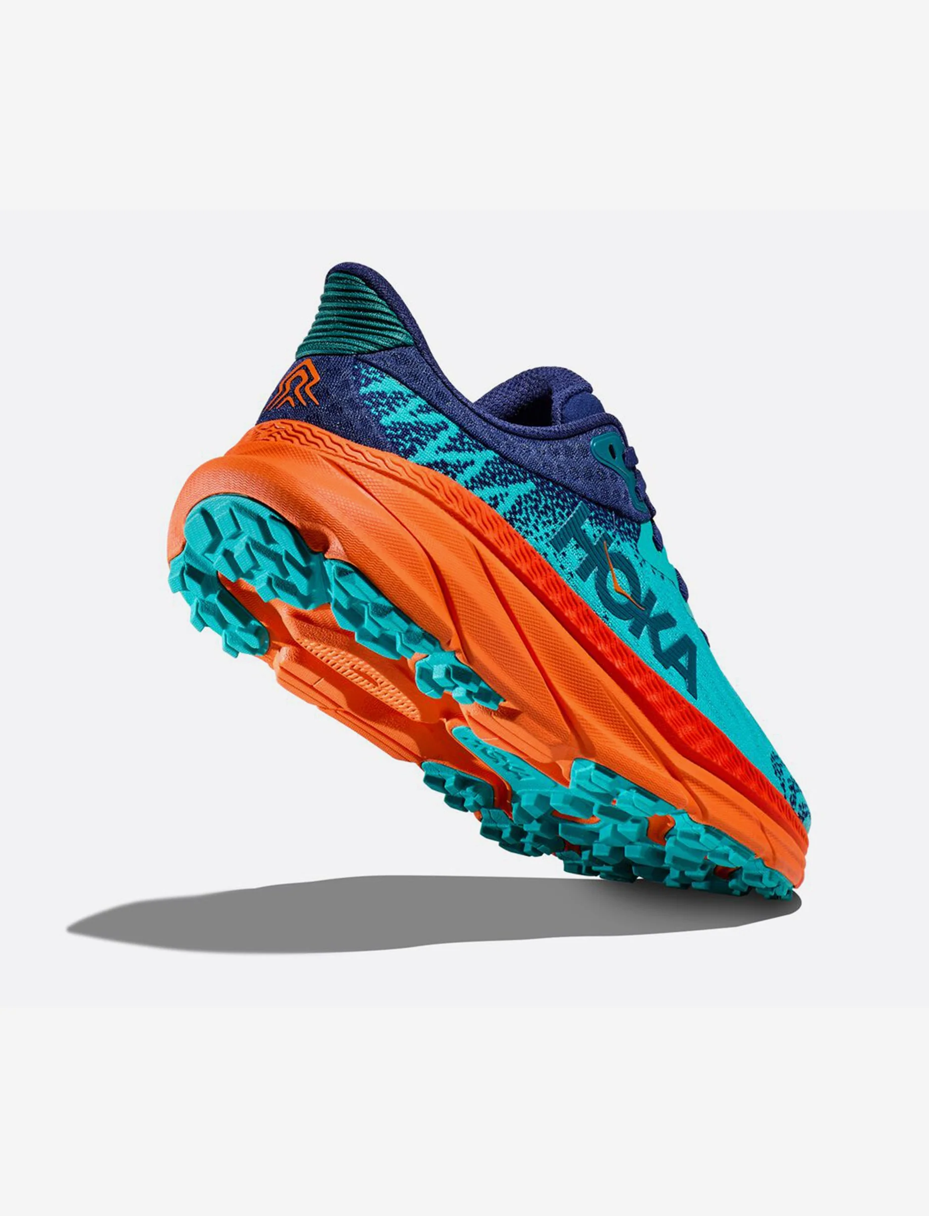 Hoka Challenger 7 Wide - נעלי ספורט גברים הוקה צ'אלנג'ר 7 רחבות בצבע טורקיז/כתום - Image 3