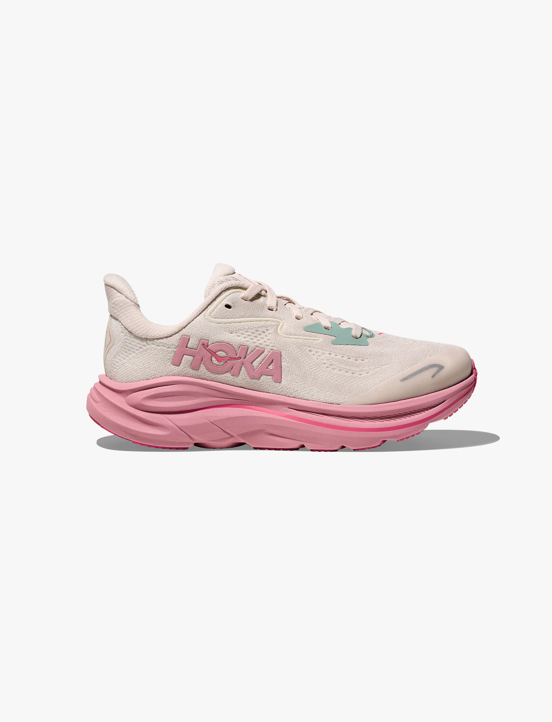 HOKA CLIFTON 10 BIG KIDS - נעלי ספורט ילדים הוקה קליפטון 10 בצבע קרם ורדים/ורד כהה - Image 2