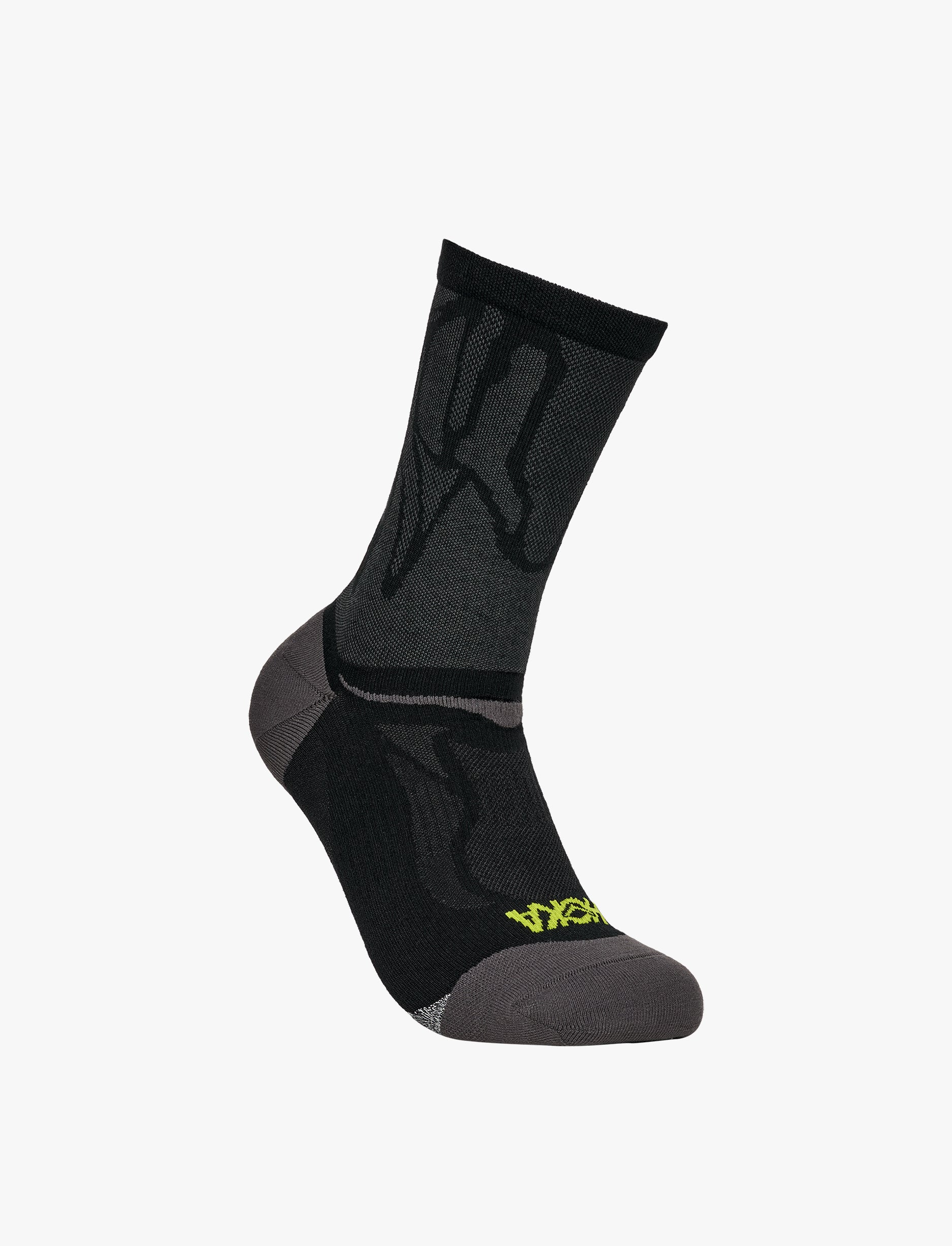 HOKA Clifton 10 Crew Run Sock - גרבי ריצה קליפטון 10 גבוהים בצבע שחור - Image 2