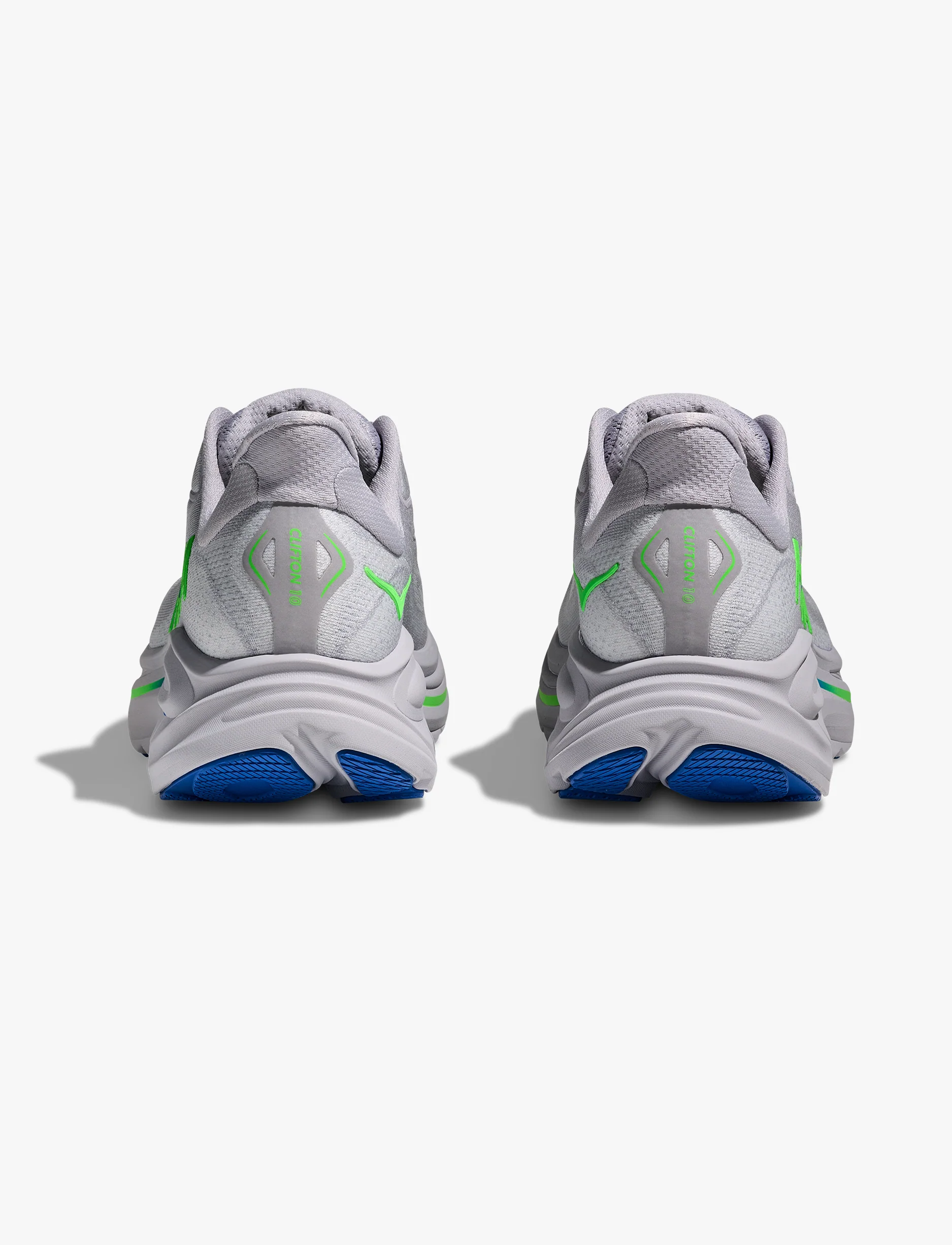 HOKA CLIFTON WIDE 10 - נעלי ספורט גברים הוקה קליפטון 10 רחבות בצבע אפרפר/ירוק נאון - Image 6