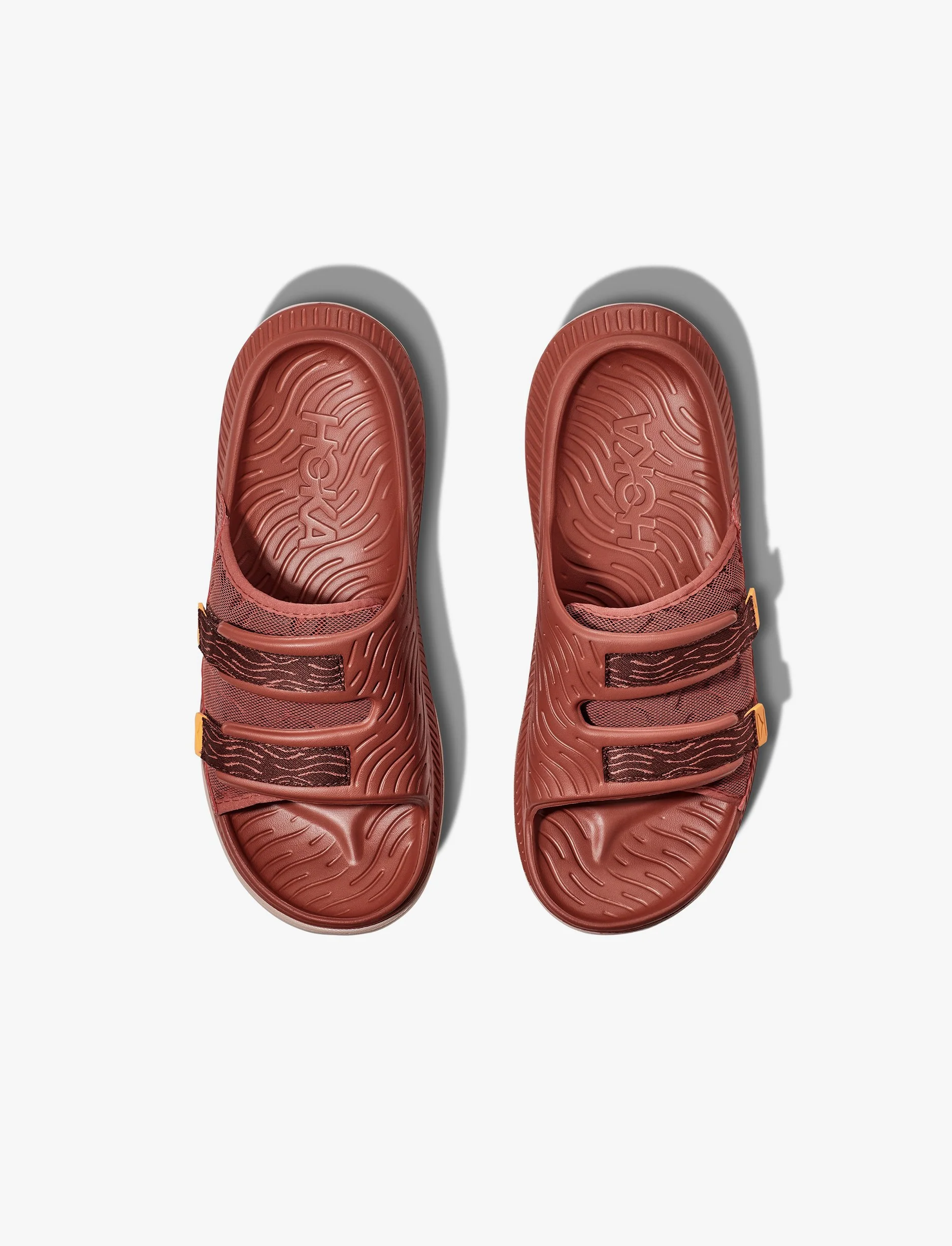 HOKA ORA LUXE  - כפכפי אורה לוקס הוקה בצבע אדום חם/אפרסק כהה - Image 4