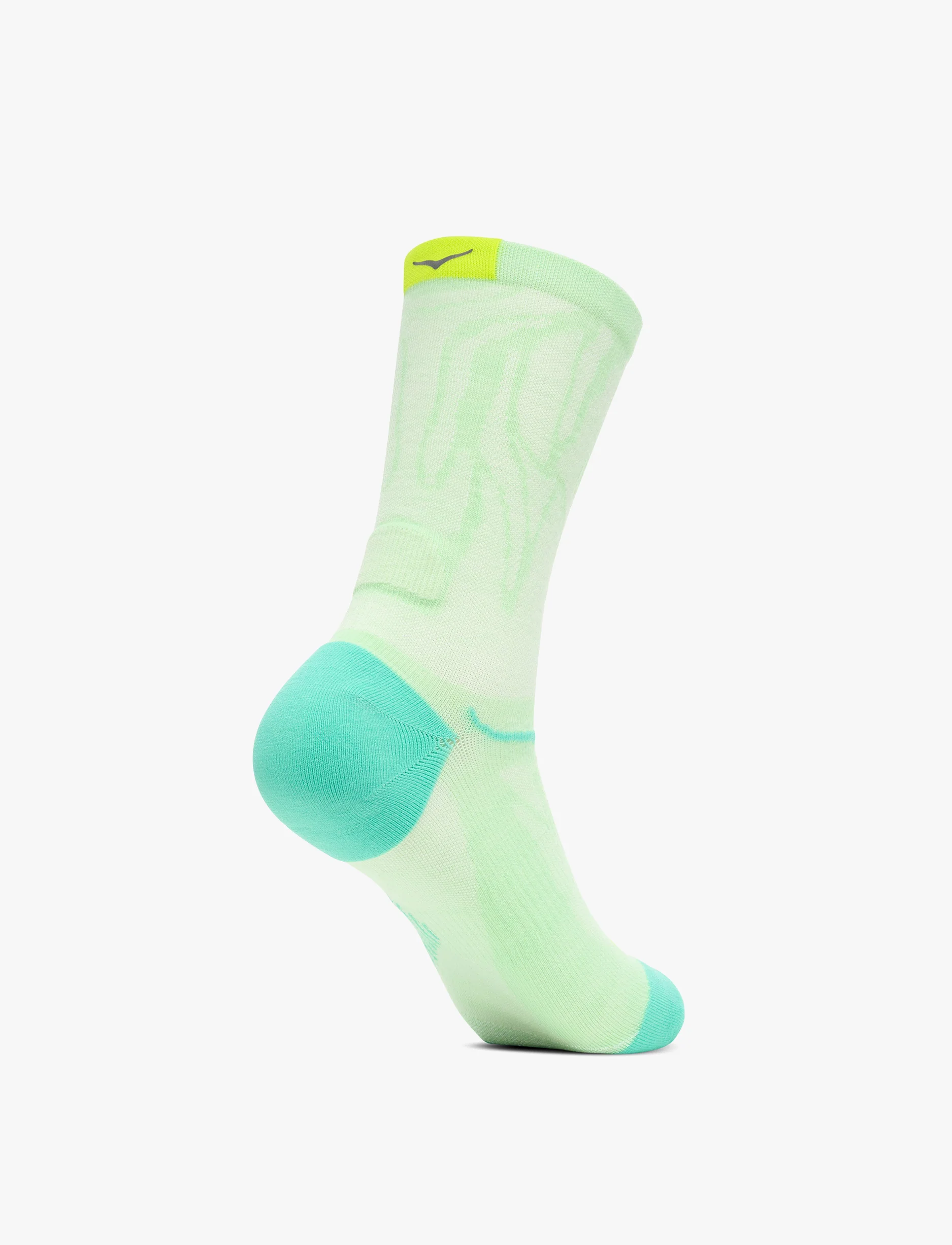 HOKA Clifton 10 Crew Run Sock - גרבי ריצה קליפטון 10 גבוהים בצבע מנטה פלואוריט - Image 4