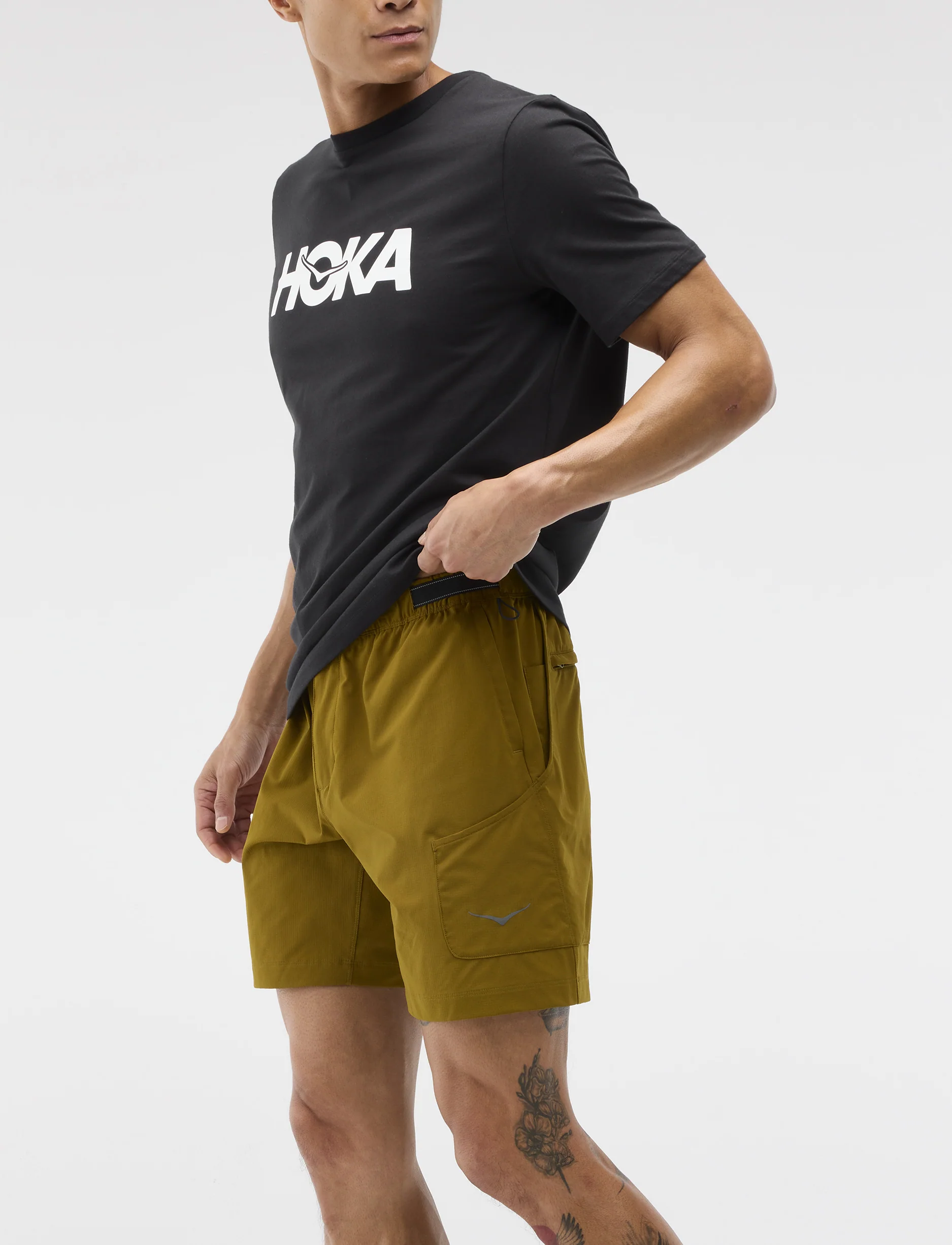HOKA M WOODLAND HIKE SHORT - מכנסי ספורט קצרים הוקה לגברים בצבע חום קימל - Image 3