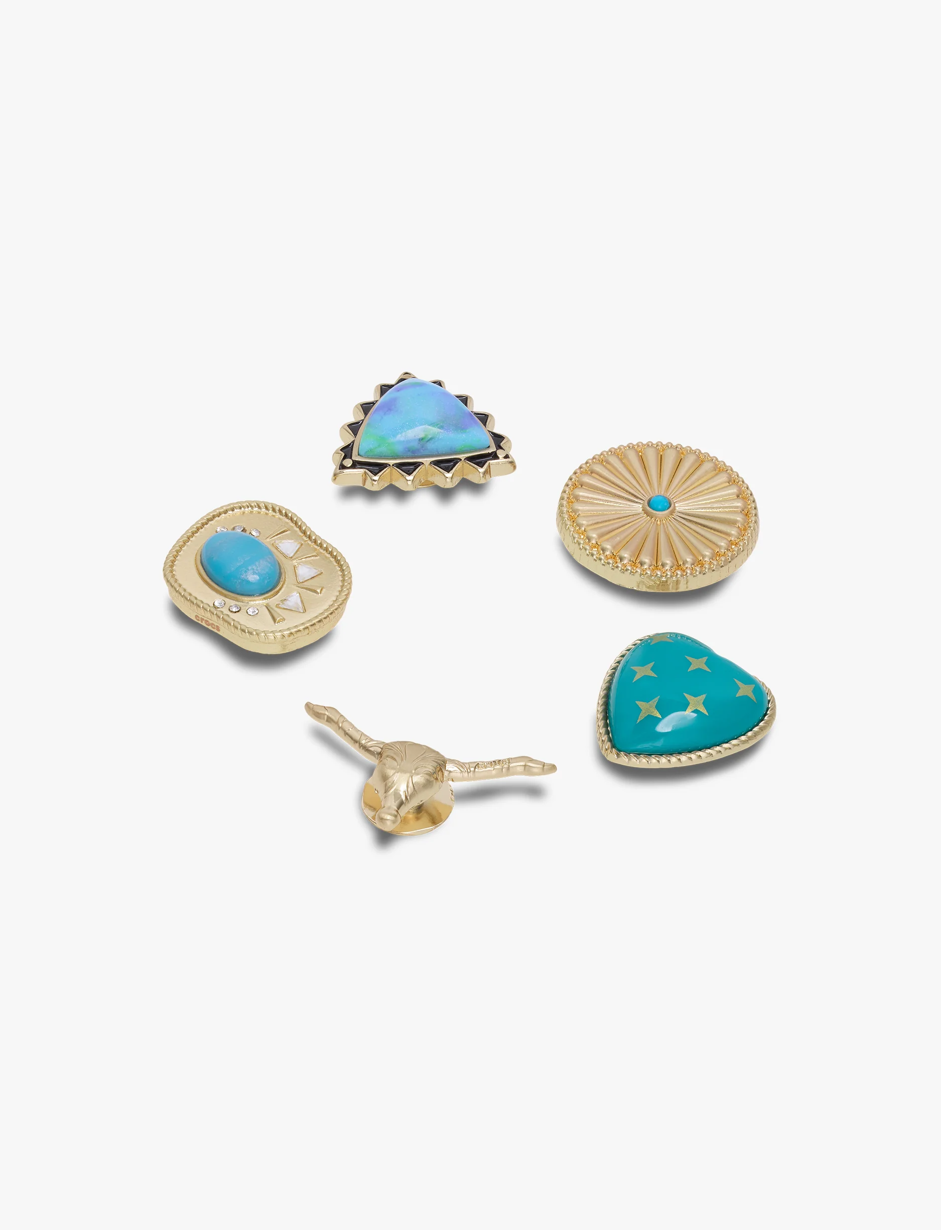 Crocs Gold Turquoise Western - מארז 5 ג'יביטים קרוקס - Image 2