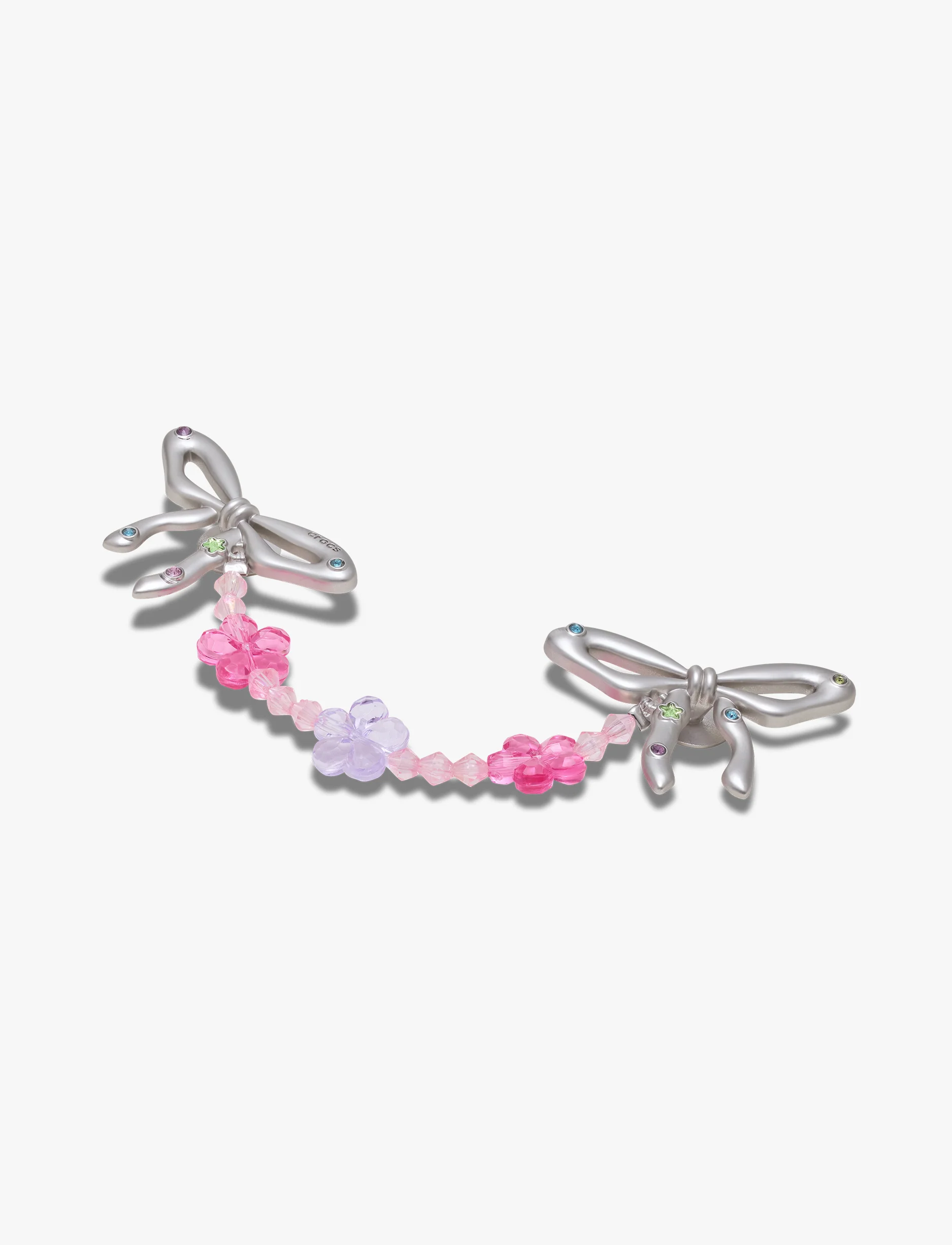 Crocs Silver Meta Flower Chain - שרשרת ג'יביטים לקרוקס - Image 2