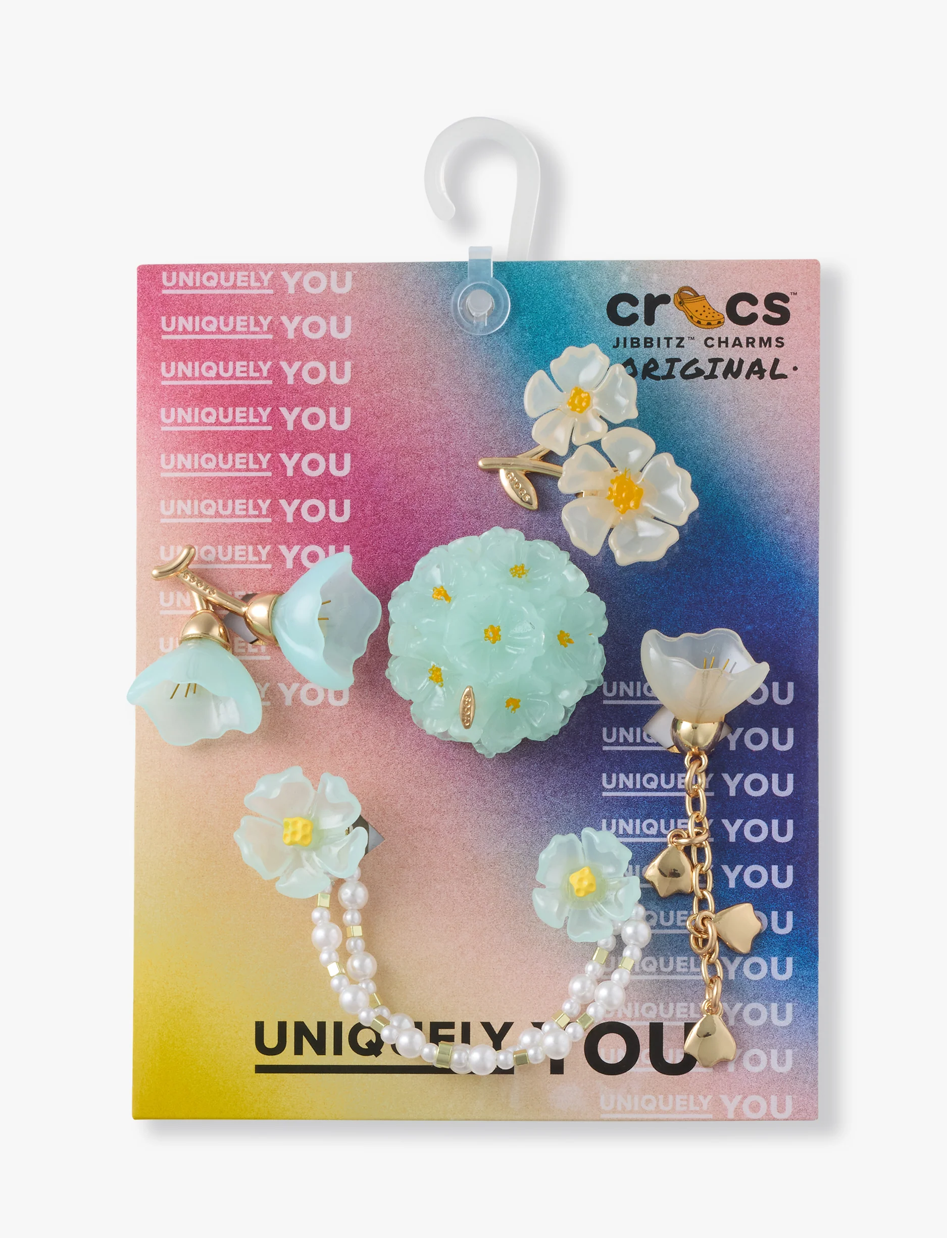 Crocs Jibbitz Blue Dainty Floral - מארז 5 ג'יביטים קרוקס - Image 4