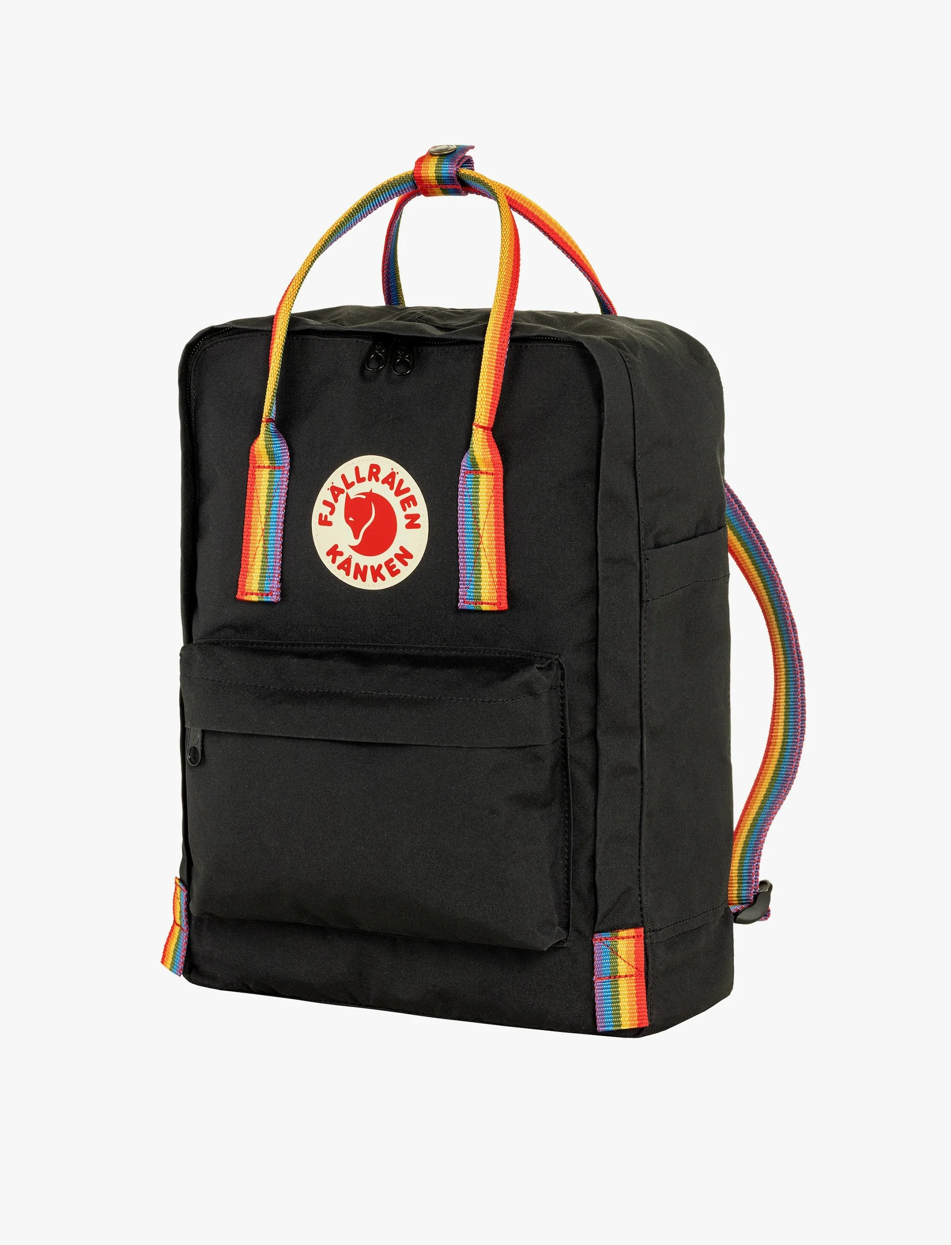 Kanken Rainbow - תיק גב 16 ליטר בצבע שחור עם רצועות בצבעי קשת בענן - Image 3