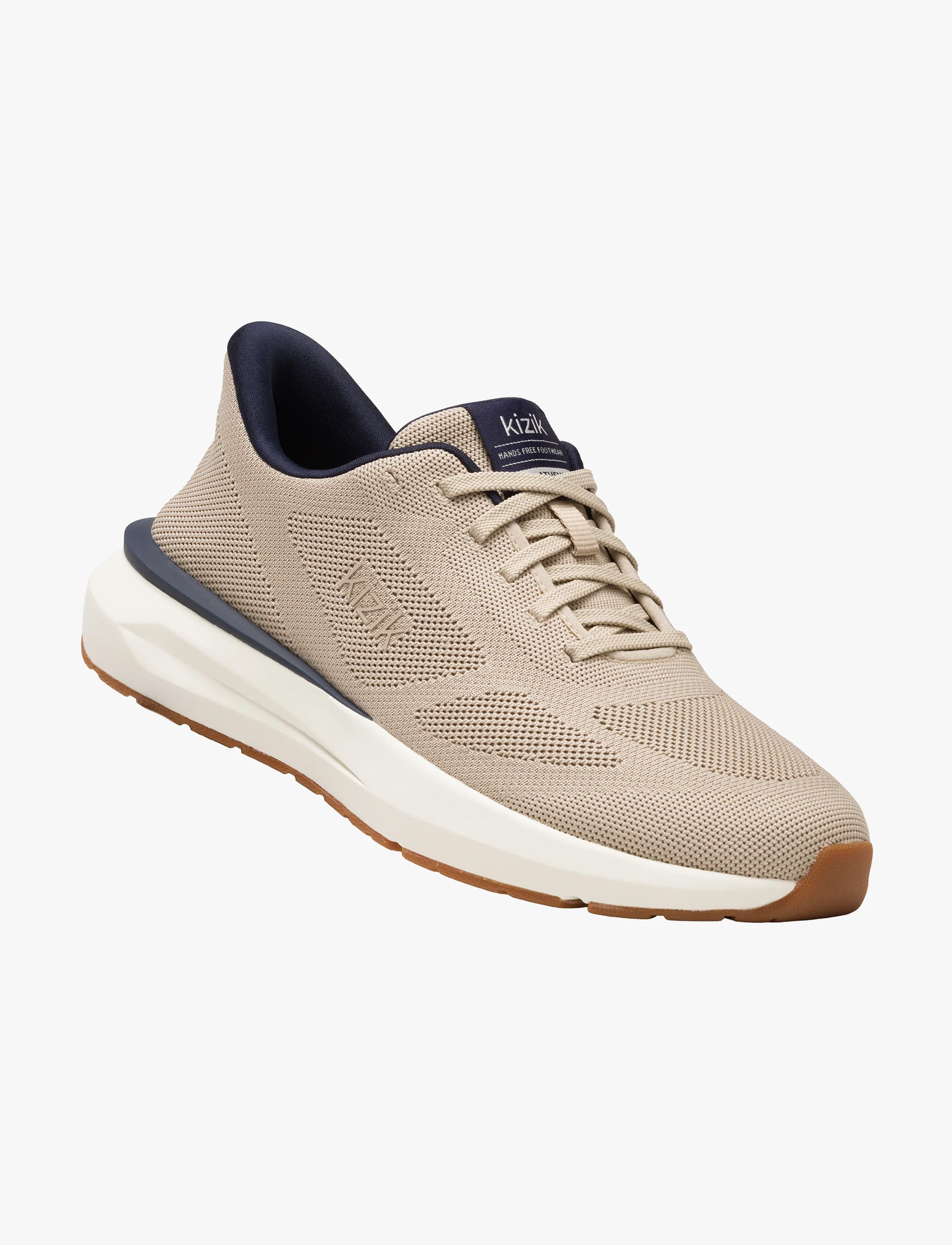 Kizik Athens 2 Knit - נעלי סניקרס קיזיק לגברים דגם אתנס קניט בצבע בז'/נייבי - Image 3