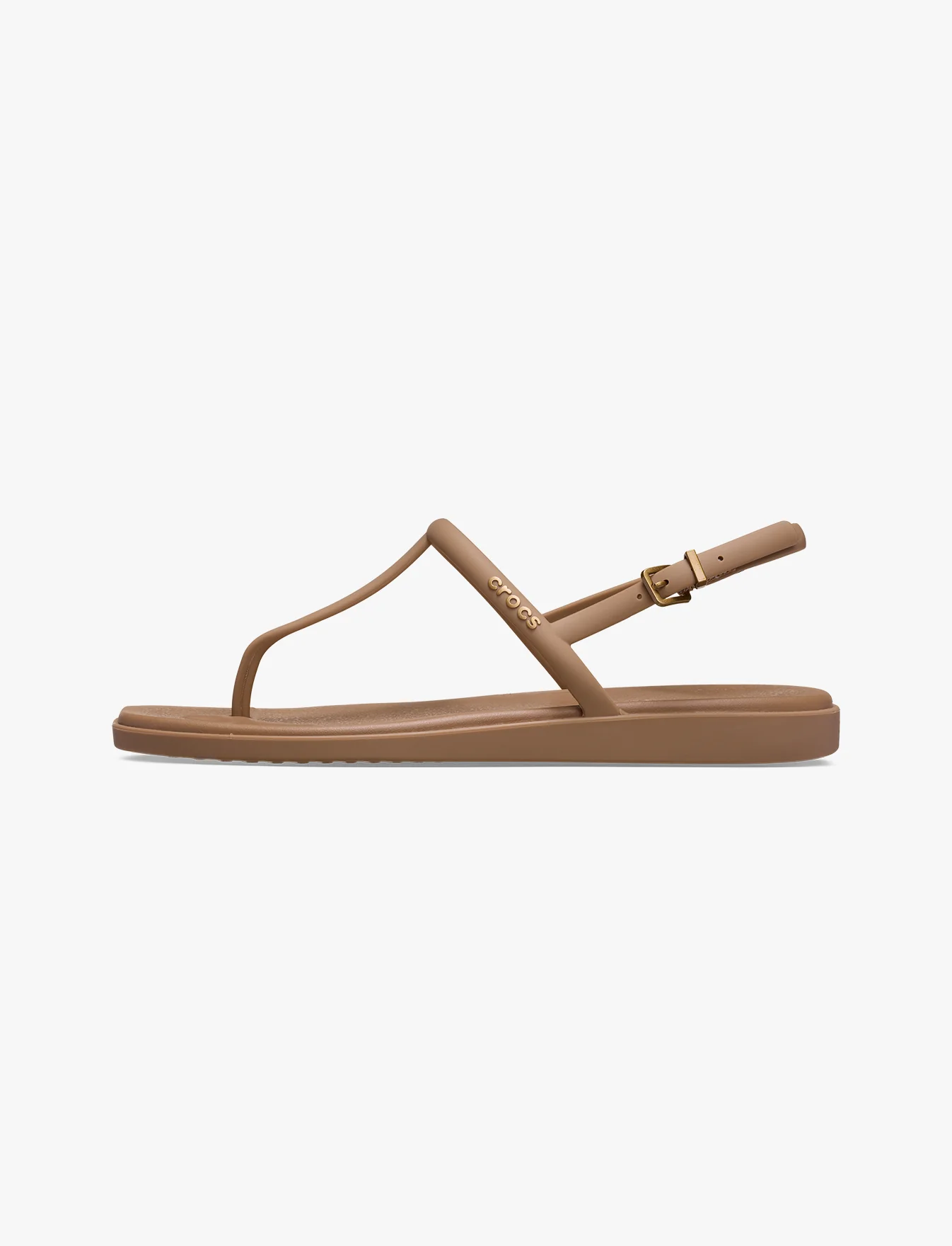 Miami Thong Sandal Crocs - סנדלי אצבע קרוקס לנשים בצבע שוקולד חלב - Image 6