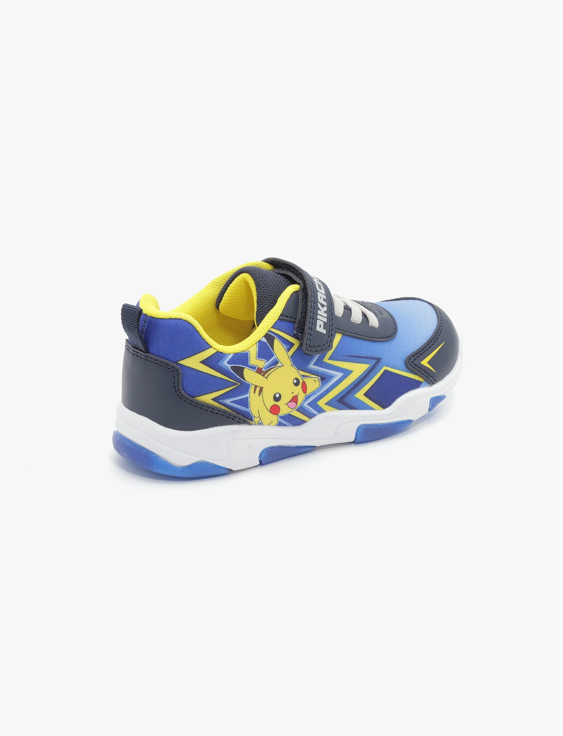 Mighty Pokemon ll - נעלי סניקרס מייטי פוקימון עם אורות לבנים בצבע כחול/צהוב - Image 3