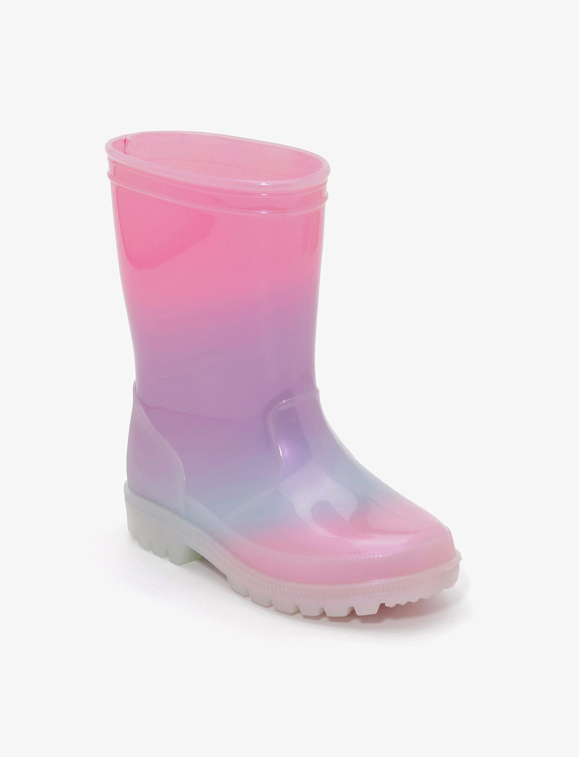 Rain Boot Mighty Kids Unisex – מגפי גומי מייטי לילדים בהדפס דינוזאור בצבע ורוד מולטי מבריק