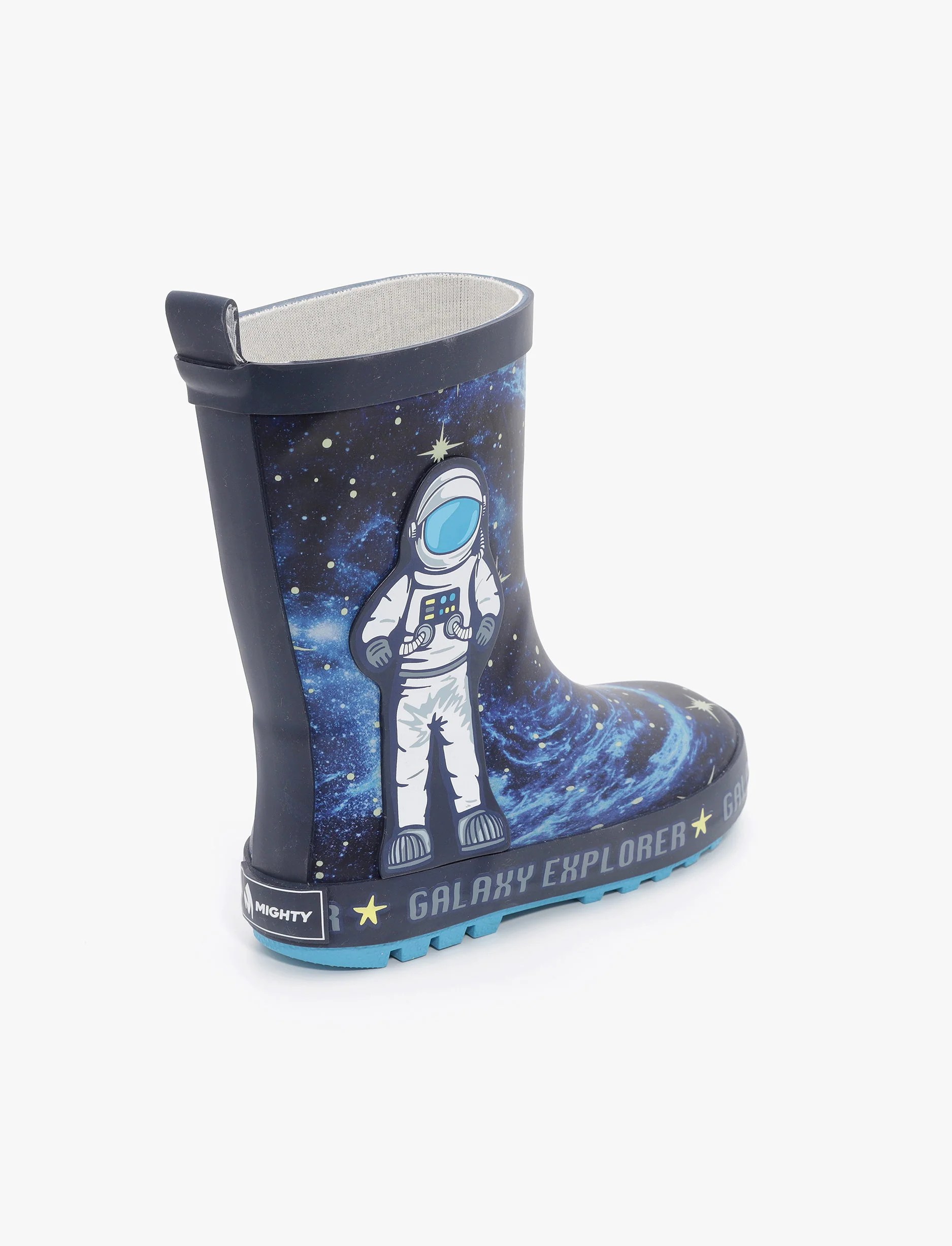 Rain Boot Mighty Kids Unisex –  מגפי גומי מייטי לילדים בהדפס אסטרונאוט בצבע נייבי - Image 3